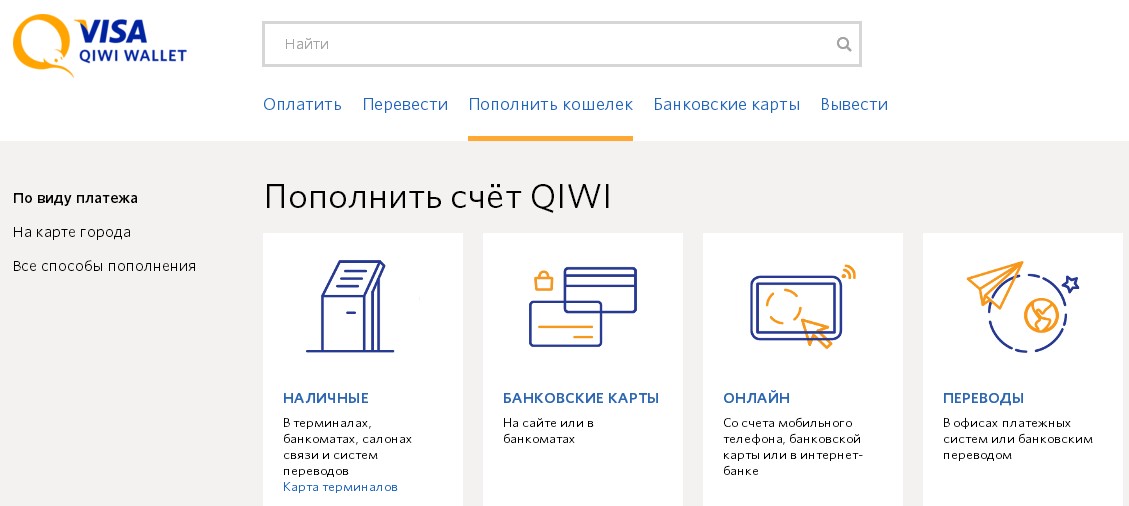 Карта киви как пополнить